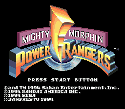 Mighty Morphin Power Rangers (Europe) Title Screen